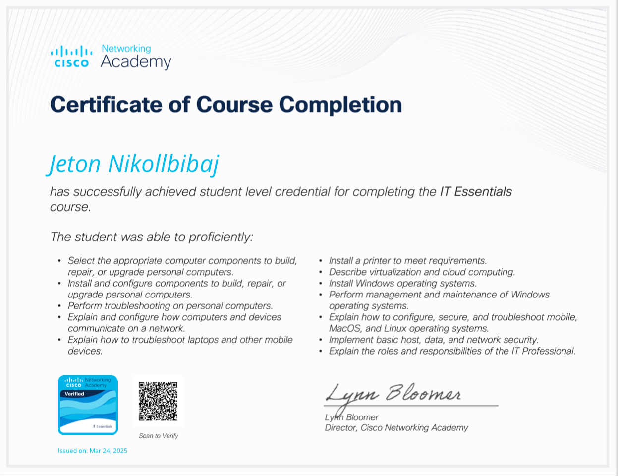 IT Essentials Certification